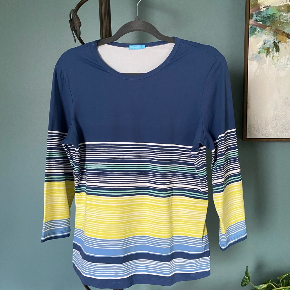 J. McLaughlin 3/4 sleeve Catalina cloth shirt size L